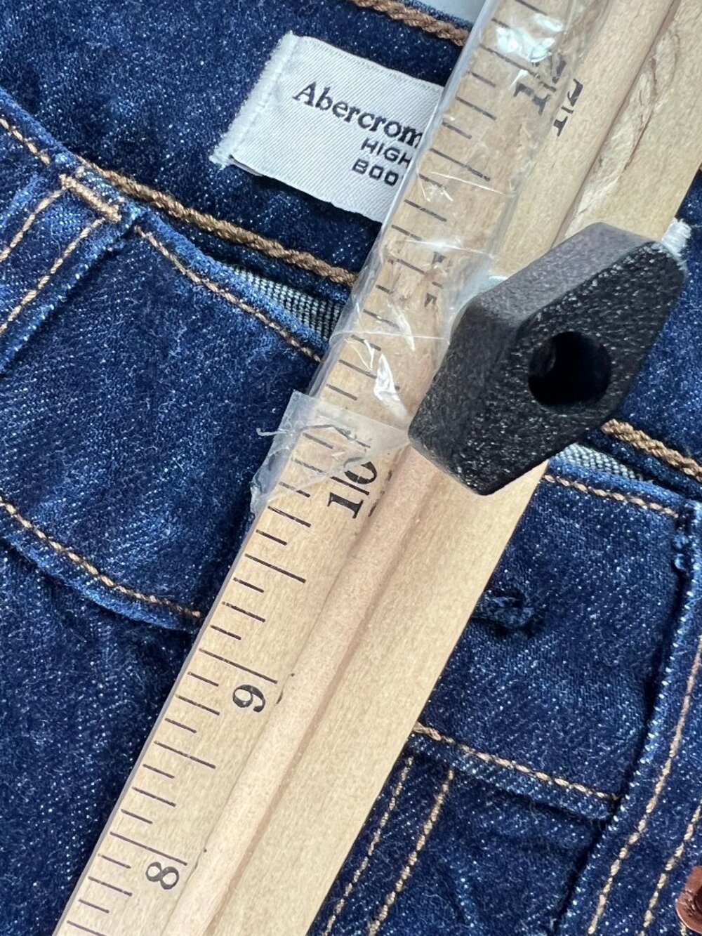 Abercrombie Fitch Jeans Women's 28x30* Boot Cut High Rise Dark Blue Denim Tag 27 - Picture 15 of 16